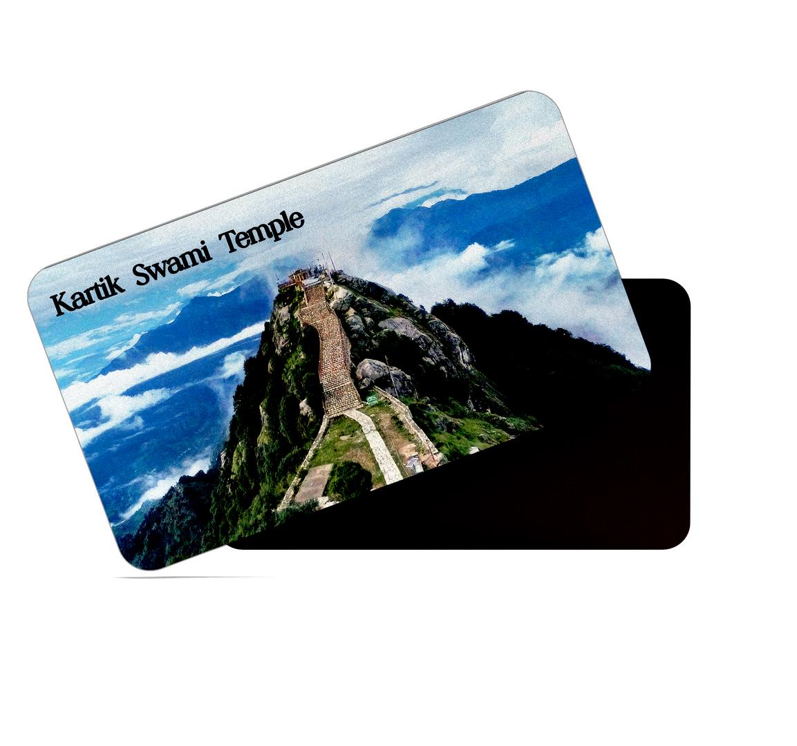 dhcrafts Multicolor Kerala Kartik Swami Temple Design Rectangular Rubber Matte Finish Fridge Magnet / Magnetic Card Pack of 1 (8.6cm x 5.4cm)